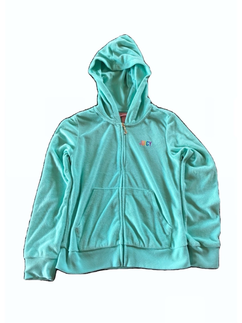Juicy Couture Girl's Aqua Zip-Up Hoodie Jacket